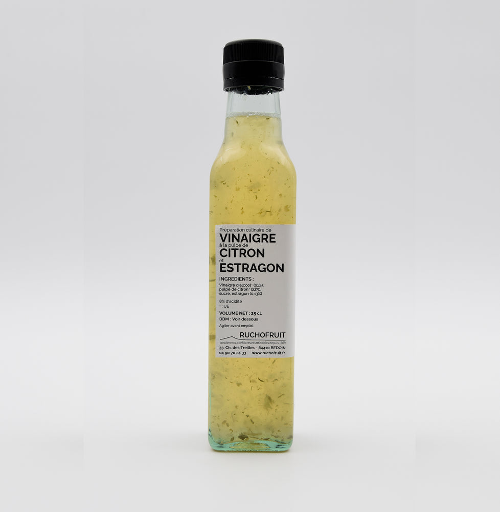 Vinegar with lemon and tarragon pulp